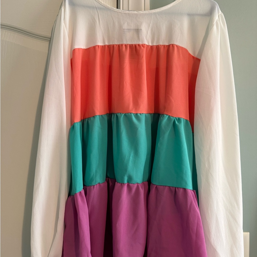 Colorful Long Sleeve Blouse